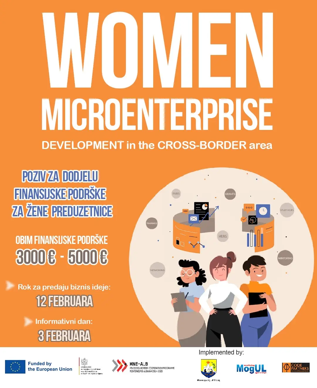 POZIV ZA DODJELU FINANSIJSKE PODRŠKE ZA ŽENE PREDUZETNICE – Ulcinj