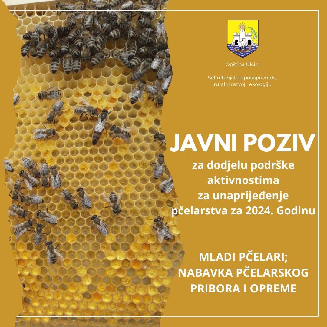 Javni poziv za dodjelu podrške aktivnostima za unaprijeđenje pčelarstva za 2024. godinu (Nabavka pčelarskog pribora i opreme, mladi pčelari)
